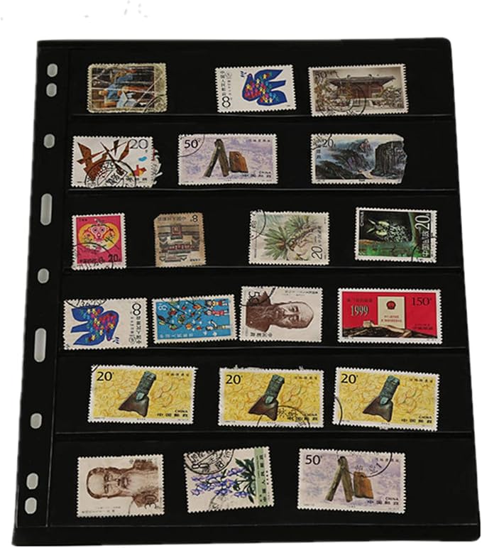 MUDOR Stamp Pages for Stamp Collection Album Binder Book, 10 Sheet 6 Rows | - Image 5