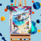 Mrnsiet Paint by Number for Adults Beginners, Easy Seaside Town Paint by - Image 2