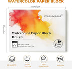 Fuumuui 9×12 Watercolor Paper Block, Textured Rough 100% Cotton Watercolor Paper - Image 6