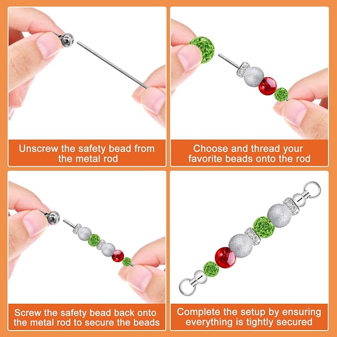 50PCS Beadable Keychain Bars DIY Kit - Image 4