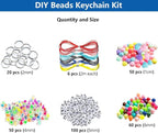 JehaYu 287 Pcs Bead Keychain Making Kit, DIY Beadable Keychains Supplies Key - Image 3