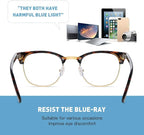 Blue Light Blocking Glasses Vintage Half Frame UV Clear Lens Anti Eyestrain - Image 7