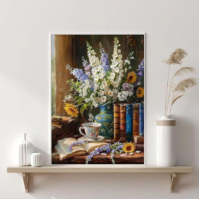 Book Flower Diamond Art Kits for Adults, DIY 5D Diamond Painting Kits for - Image 3