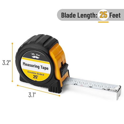 Mr. Pen- Retractable Tape Measure 25 ft, Easy Read | Double Sided Steel - Image 2