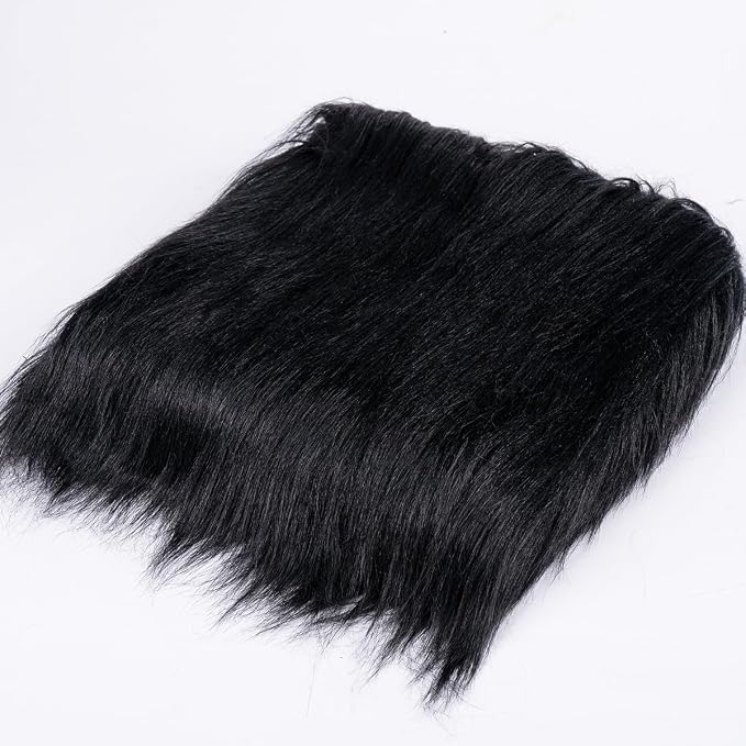 Black Faux Fur Fabric by The Yard - Image 3