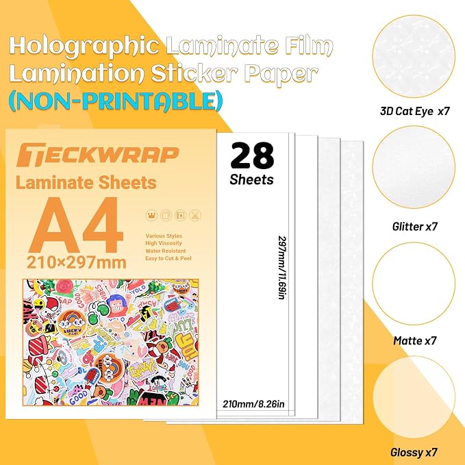 TECKWRAP Laminating Sheets Clear Vinyl Laminate Sheets Sticker Paper - Image 2
