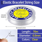 FANDAMEI 0.5mm Elastic Bracelets Strings Cord, Elastic Crystal Stretch Bead Cord - Image 2