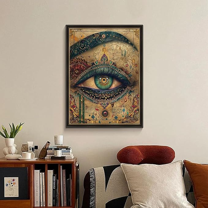 RYMILIE Vintage Eyes Diamond Art Painting Kits, 5D Diamond Painting Dots Art - Image 4