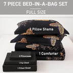 Yogeneg 7 Piece Bed in a Bag Full Size Comforter Set Black Bedding Set - Image 6