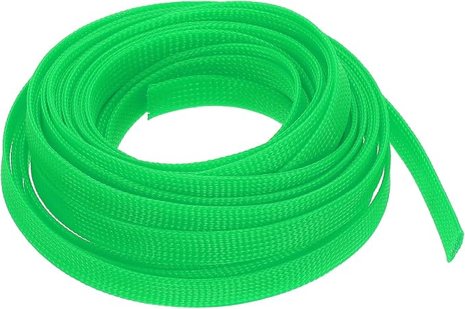 uxcell PET Expandable Sleeving 25ft 1/2" Green Cable Management Sleeve Cord by uxcell