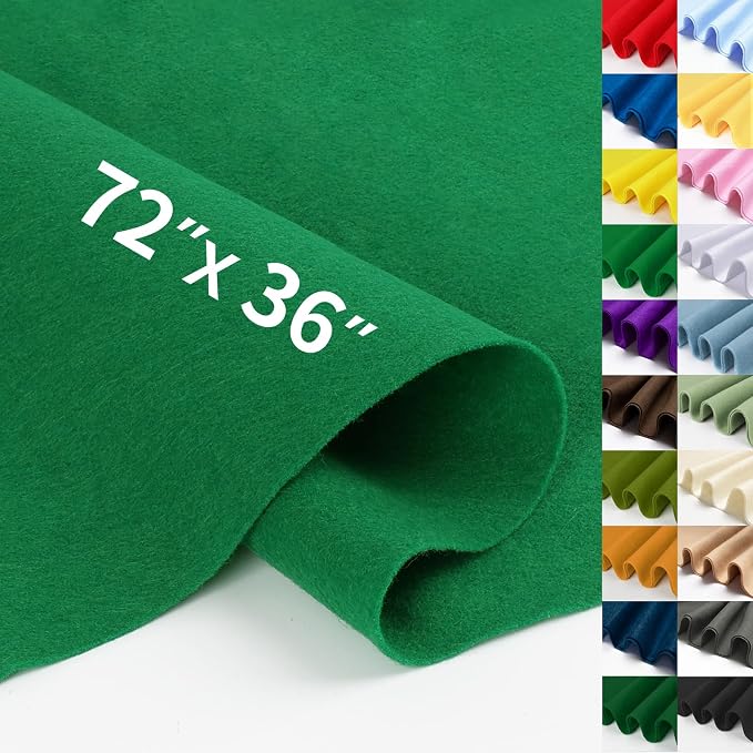 Emerald Green Fabric Sheet 72" X 36", 1.4mm Thick Large Soft Durable Flexible by MITINU