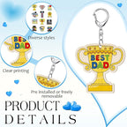 RattanView 24 Pcs Dad Craft Color Your Own Keychains DIY Craft Wooden Blank - Image 3