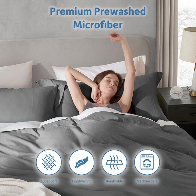 Nestl Grey California King Duvet Cover Sets - Image 6