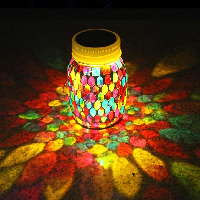 Mosaic Lanterns Outdoor Garden Decor Waterproof Lights, Solar Mosaic Christmas - Image 4