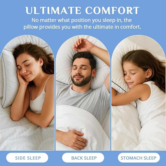 JOLLYVOGUE Standard Size Bed Pillow 1-Pack, Single Pillow - Image 7