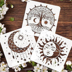 12pcs Mandala Sun and Moon Stencils - Image 3