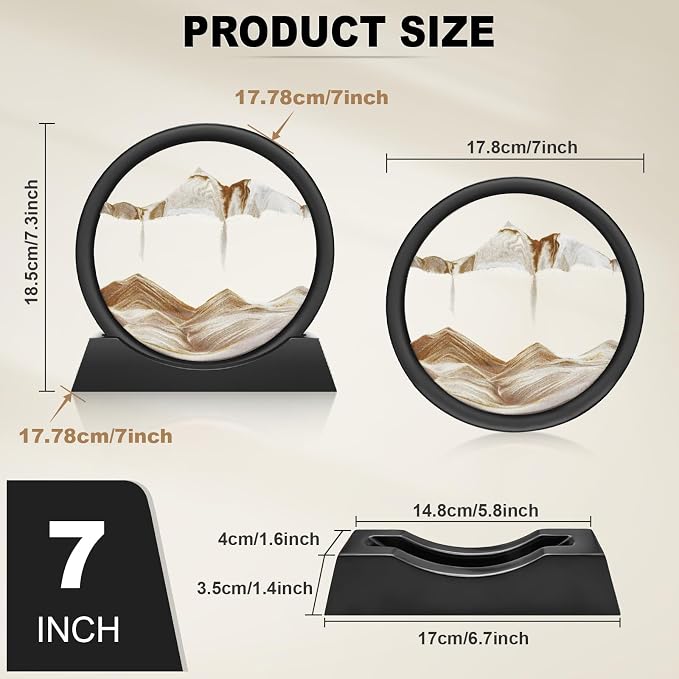 Wai Danie Moving Sand Art Picture Decor, 3D Deep Sea Sandscape Liquid Motion - Image 3