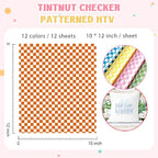 Tintnut Watercolor Checkerboard Heat Transfer Vinyl, Checker pattern PU HTV - Image 2