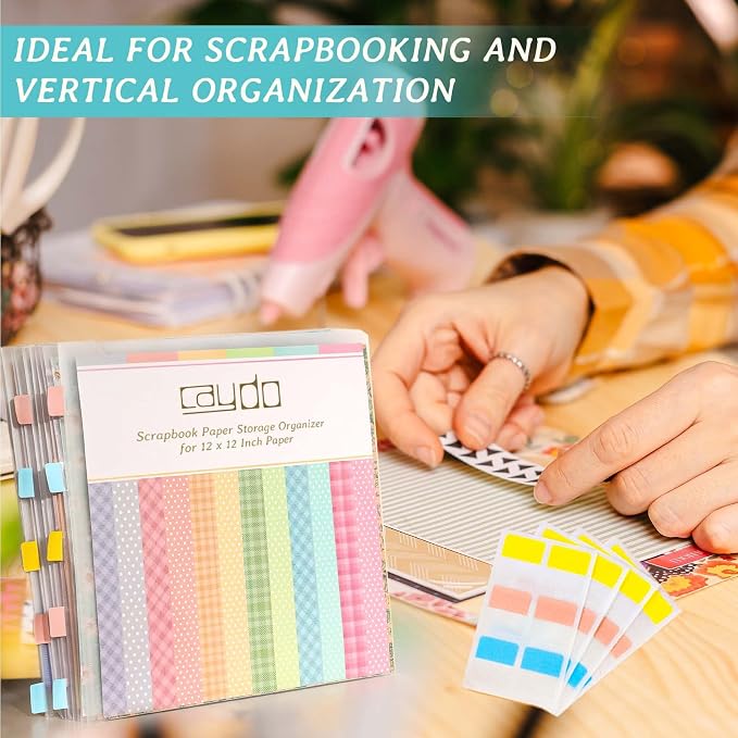 Caydo 36PCS Scrapbook Paper Storage Organizer - Image 7