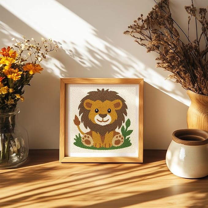 DOODLREAM Cute Lion DIY Punch Needle Embroidery Kit - Image 6
