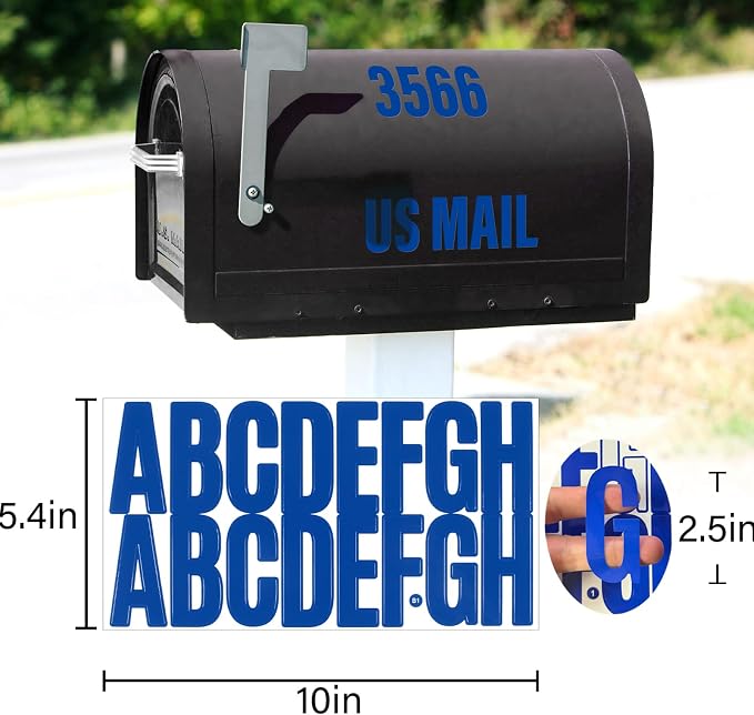 Letter Stickers, Mailbox Numbers, 2.5 Inch Waterproof Vinyl Alphabet | 2 1/2 - Image 2