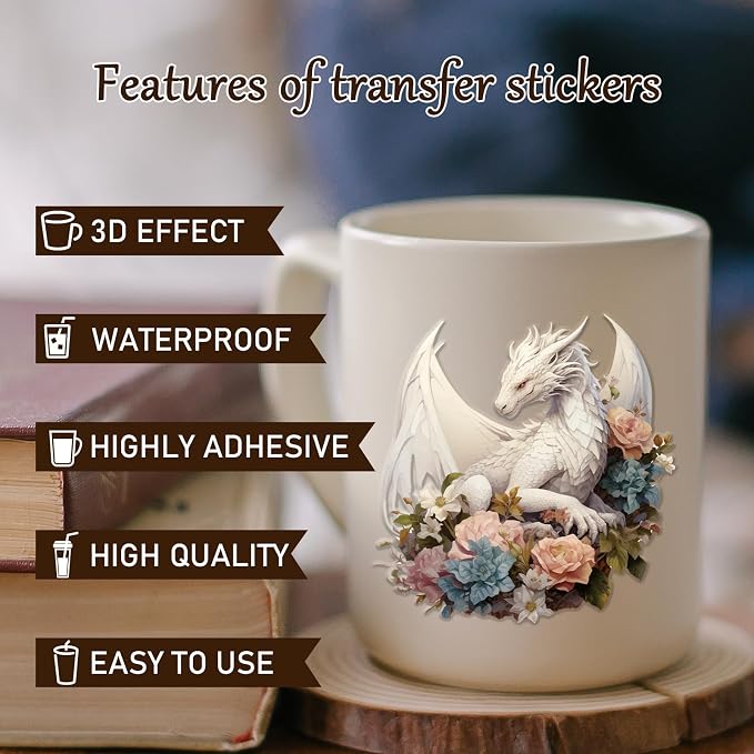 Rngmsi 20 Sheets Dragon UV DTF Cup Wrap, Fantasy Cold UV DTF Stickers | Magic - Image 3