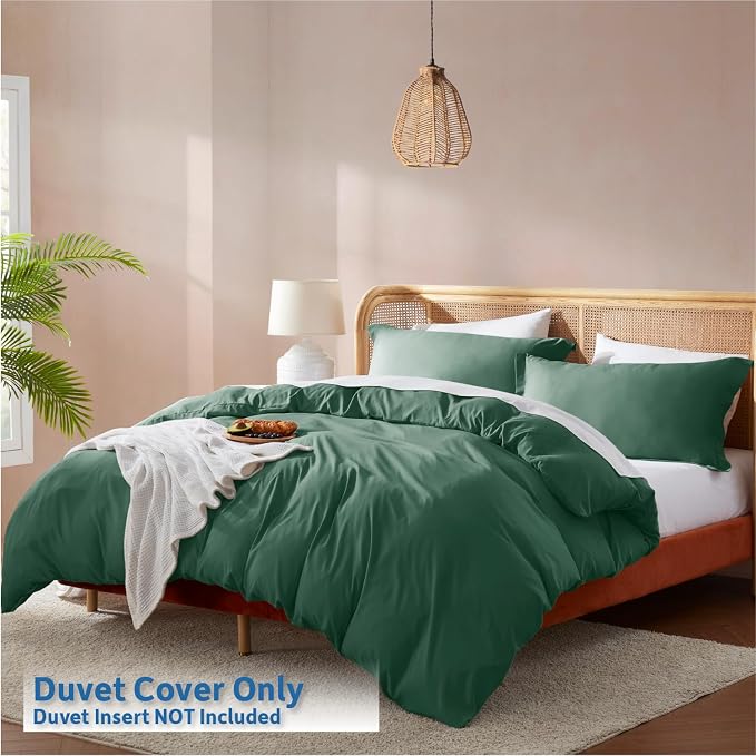 Nestl Dark Green Duvet Cover Queen Size - Image 2