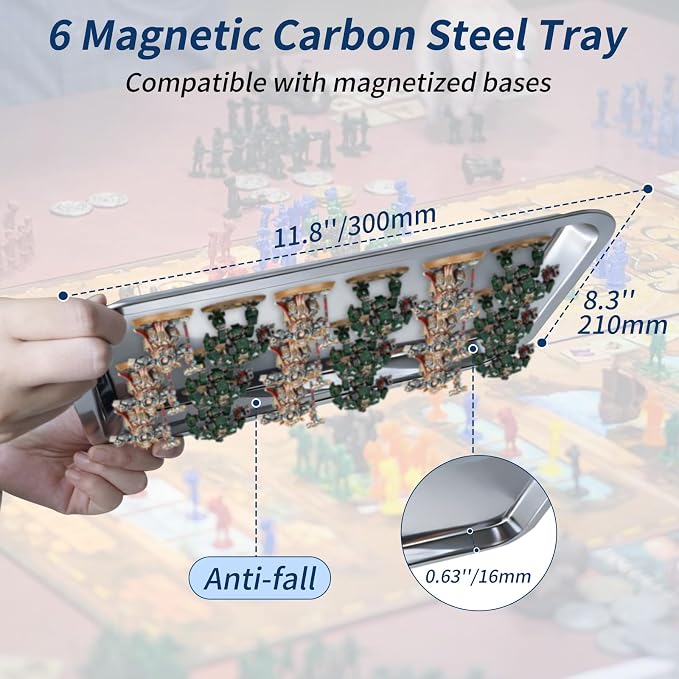 Miniature Carry Case with 6 Magnetic Carbon Steel Trays, Wooden Tabletop - Image 5
