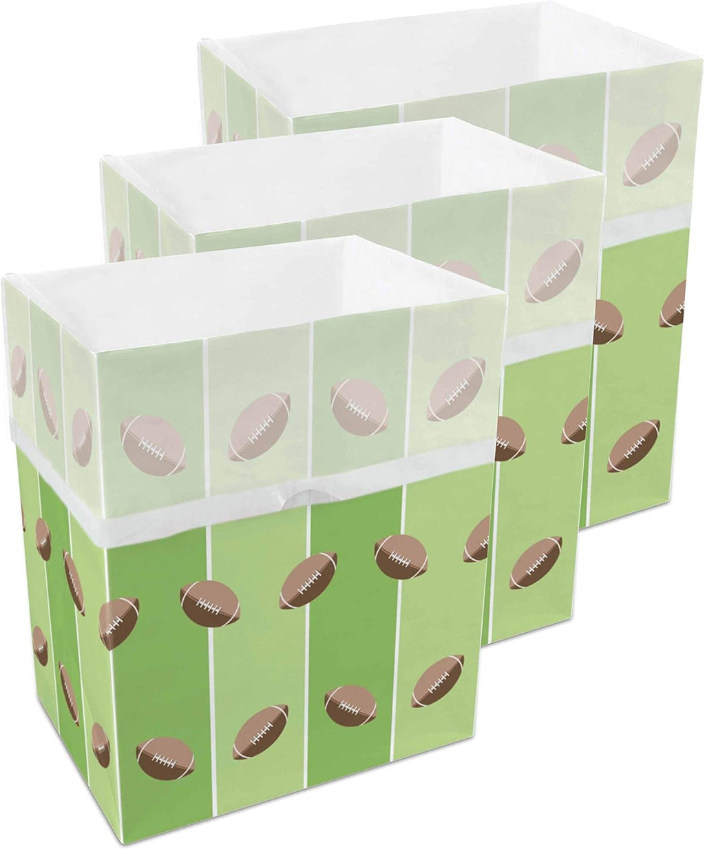 13 Gallon Disposable Pop-Up Trash Cans (3-Pack) with Fitted Bags – Foldable Garbage & Recycling Bins for Parties, Events & Kitchen (Tailgating, 17" H x 13.5" W x 10" D)