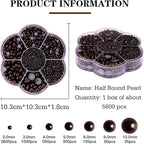5600PCS Half Round Pearls Flatback Imitation Pearls - Image 2