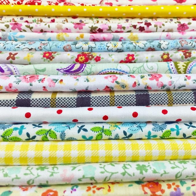 flic-flac 200pcs 4 x 4 inches Cotton Craft Fabric Bundle Squares Patchwork Lint - Image 4