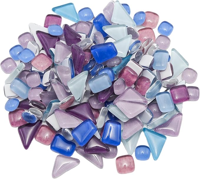 200g Assorted Colors Irregular Crystal Glass Mosaic Tiles, Colorful Glass by Unknown