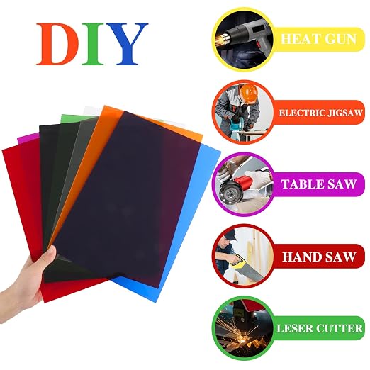 8 Pack Colored Acrylic Sheets 8 x 12 Inch, 1/8 Inch Thick, 8 Colors | - Image 4