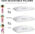 Cooling Pillow for Sleeping King Size Set of 2, Shredded Memory Foam Pillows - Image 7