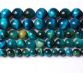 Natural Stone Blue Tiger Eye Beads Round Loose Beads by NaturalStoneBeads