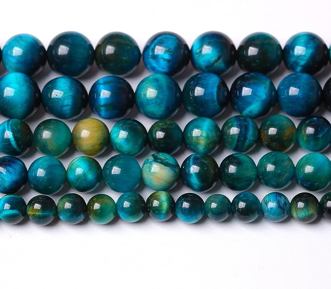 Natural Stone Blue Tiger Eye Beads Round Loose Beads by NaturalStoneBeads