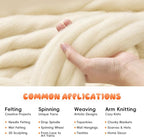 3.53oz Wool Roving: Needle Felting Wool White Roving Wool Felting Supplies Pure - Image 4