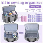 Anitor Large Sewing Supplies Organizer, Double Layer Sewing Storage Organizer - Image 2