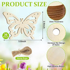 36PCS Wooden Hollow Butterfly Ornaments to Paint, 6 Styles DIY Blank Unfinished - Image 7