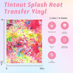 Tintnut Pink Green Splash Heat Transfer Vinyl, stretch washable, works - Image 2