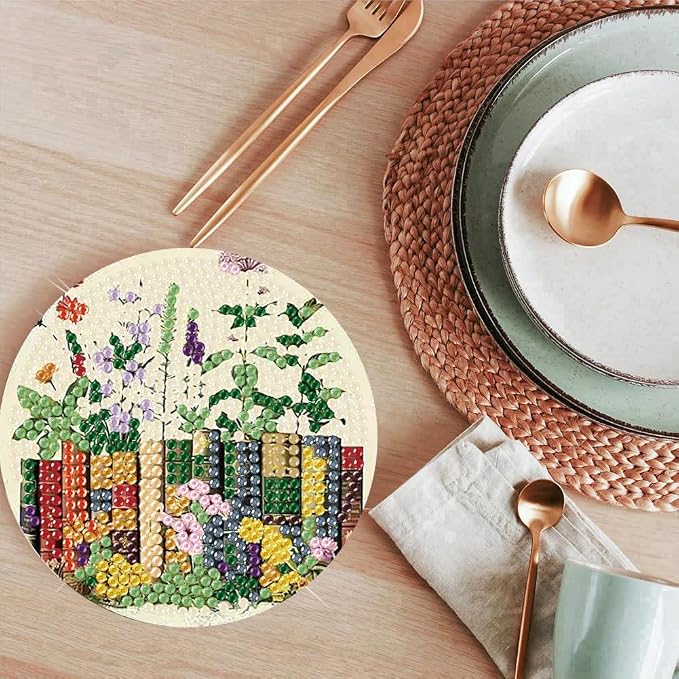 ijbnhd 8 Pcs Diamond Art Coasters Kits Books Diamond Painting Coasters | Books - Image 6