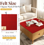 Large Felt Fabric Sheet 36 x 36 Inch, 1.6mm Thick | Soft nonwoven felt - Image 2