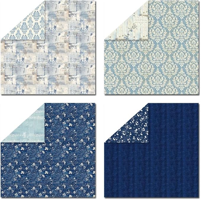 Scrapbook Paper & Scrapbooking Supplies, Vintage Blue 6x6 Double-Sided - Image 6