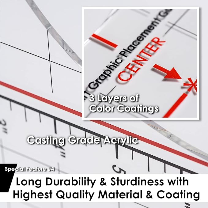 Standard Size - Tshirt Ruler Guide Vinyl Alignment, Shirt Measurement Tool - Image 6