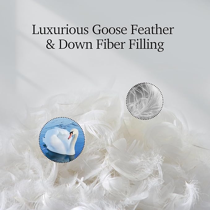 Hotel Grand Luxury White Goose Feather Down Fiber Comforter Queen Size - Image 2