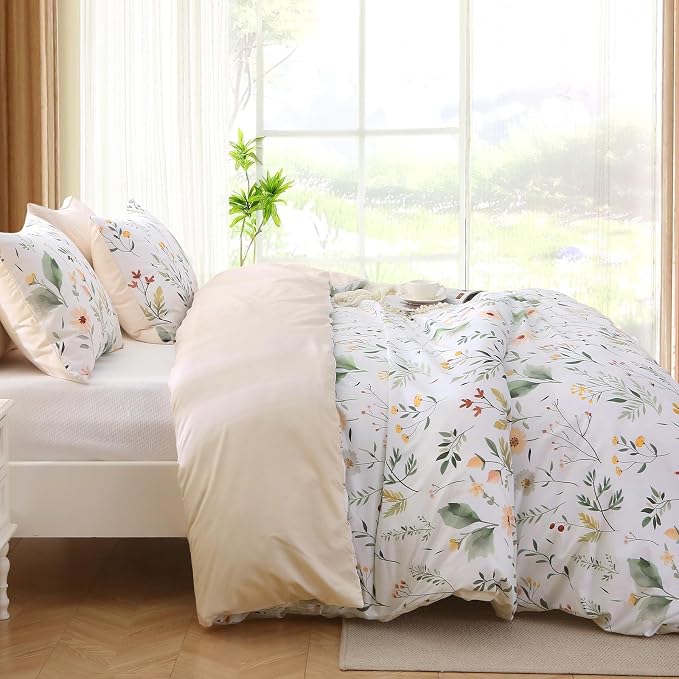 Duvet Cover King Size, Reversible Floral Vintage Duvet Cover Set - Image 3