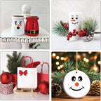 41 PCS Snowman Face Stickers for Crafts Christmas Vinyl Snowman Face Decals for - Image 7