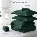 JOLLYVOGUE Twin Comforter Set, Ultra-Soft Bed in a Bag Twin Size 5 Pieces - Image 5