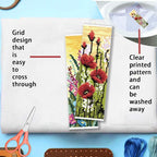 FREEBLOSS 6 Set Cross Stitch Bookmark Kit Wild Flowers Pattern Stamped Cross - Image 3