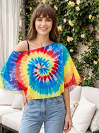 Women Chiffon Shawl Cape Colorful Summer Poncho Tops Beach Dress Cover up - Image 3